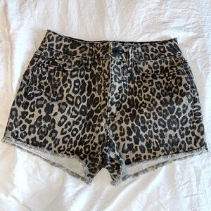 High rise cheetah print shorts